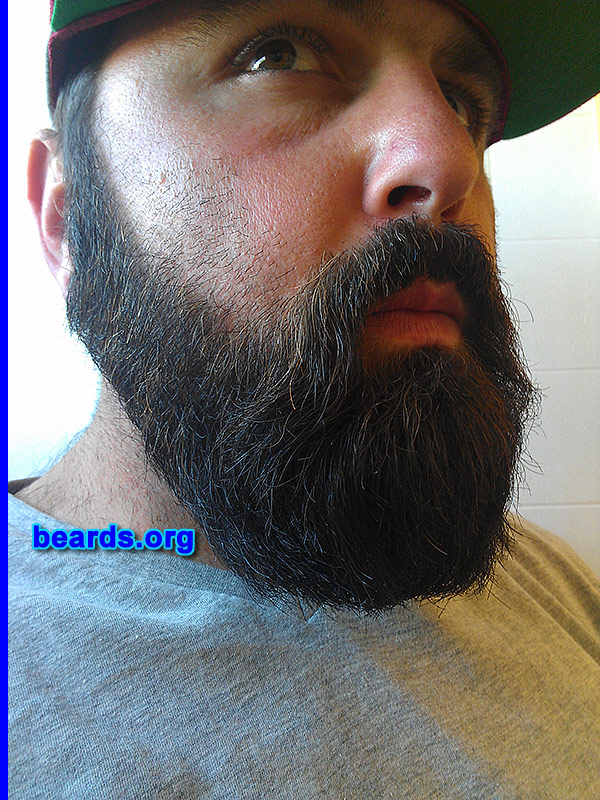 Brian G.
Bearded since: 2003.

Comments:
I grew my beard because I felt that I needed to make a step forward in manhood. A beard is a sign of commitment.  It takes patience, time, and effort for your inner beard and outer beard to come together.  And when it does, it is truly a magical moment. People think I'm crazy, but bearding is a spiritual journey as well as a physical.

How do I feel about my beard? It's the weight of manhood growing on your face.
Keywords: full_beard