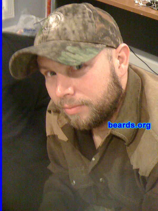 Corey S.
Bearded since: 1992.  I am an experimental beard grower.

Comments:
I still grow some type of a beard now because my wife of ten years don't like lookin' at my mug naked.

How do I feel about my beard?  It's cool, man.  Shave 'n' trim when I feel like it. My dad, a twenty-year Navy man, had to shave everyday.  What a bummer.
Keywords: full_beard