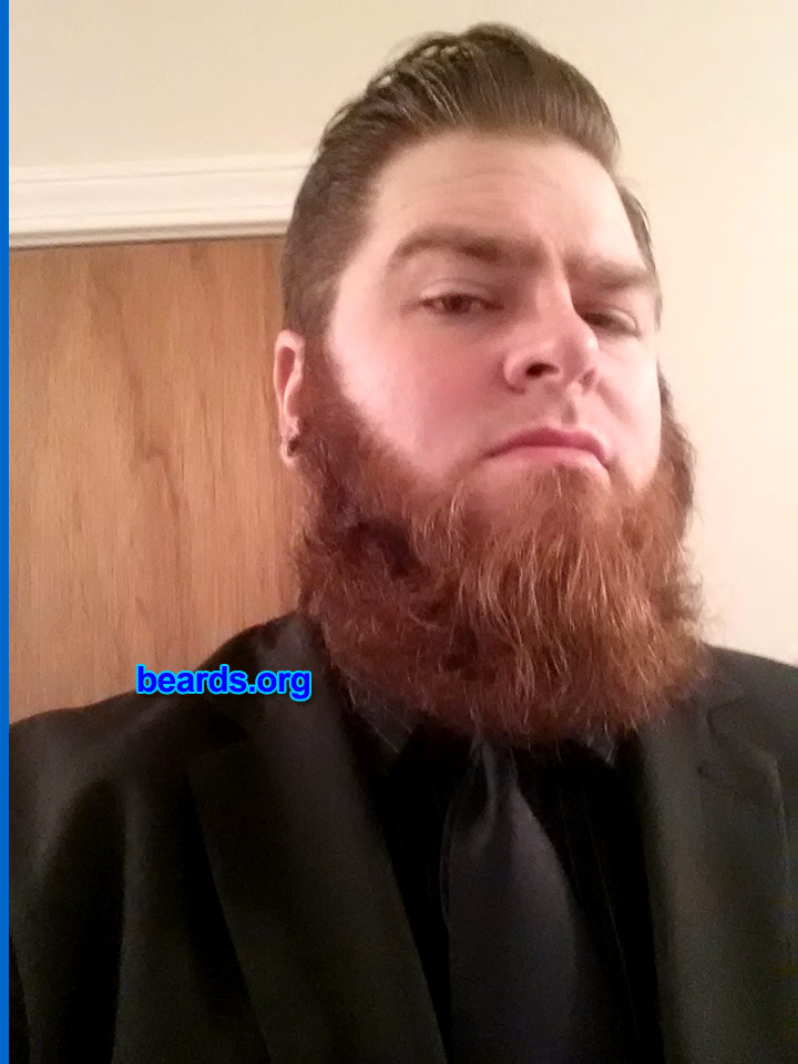 Jason
Bearded since: 2011. I am a dedicated, permanent beard grower.

Comments:
Why did I grow my beard?  Because I'm a man, you just have to.

How do I feel about my beard? Love it.  Plus all the attention from the ladies isn't bad, either.
Keywords: chin_curtain