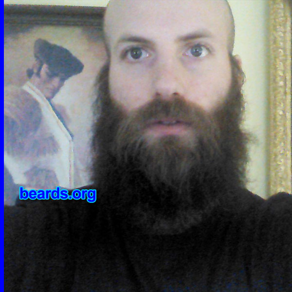 Matt P.
Bearded since: 2013. I am an experimental beard grower.

Comments:
Why did I grow my beard? Freedom from the oppression of military life (when it comes to beards). I always won beard contests when the guys and I took two weeks for Christmas leave. So why waste a gift?
How: I have a full fist of beard after 6.5 months and its pretty thick. I have watched the world champ and I think at this rate of growth I could take him should I decide to keep growing it. 
Keywords: full_beard