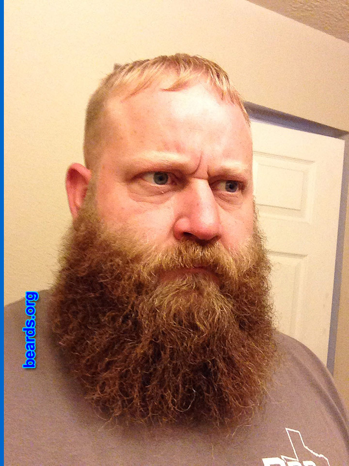 Chad P.
Bearded since: 2012. I am a dedicated, permanent beard grower.

Comments:
Why did I grow my beard? My dad and all my uncles all had epic beards while I was growing up.  And I've always had beards, but nothing over a month or two without trimming it down. My wife likes it so I just let it go.

How do I feel about my beard? I love my beard and constantly get compliments on it!
Keywords: full_beard