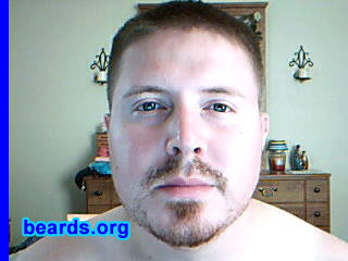 Eugene H.
Bearded since: 2009.  I am an experimental beard grower.

Comments:
I grew my beard because I wanted to see if I can grow one. This photo is at about three weeks of growing. Nobody in my family can grow one so I thought I would give it a go.

How do I feel about my beard? I hope it grows in more.
Keywords: goatee_mustache