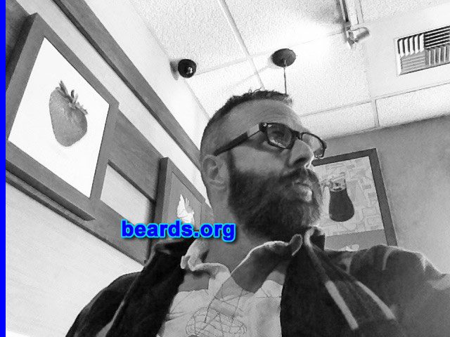 Greg
Bearded since: 2011. I am a dedicated, permanent beard grower.

Comments:
Why did I grow my beard? Looks good.

How do I feel about my beard? Great.
Keywords: full_beard