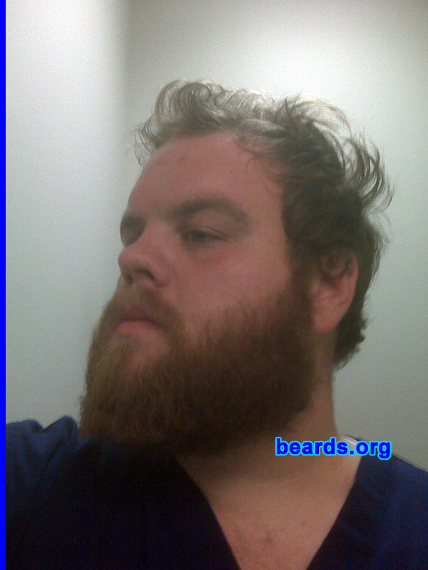 Joshua
Bearded since: 1999.  I am occasional or seasonal beard grower.

Comments:
I kept and tried many different types/styles of facial hair, but always kept them confined to the box of the "socially accepted".  Recently returning to school to finish my degree, I quickly became sick and tired of all the liberal conformity that is preached in most universities across America (including mine). So during finals this May I decided I would no longer let the liberal feminism theology strip me of my individualism or my right as a man. And I haven't cut it since.

How do I feel about my beard?  For a long time I was not comfortable with my beard due to the color difference between my hair and beard. But now I am proud of it and really enjoy its multicolored madness.
Keywords: full_beard