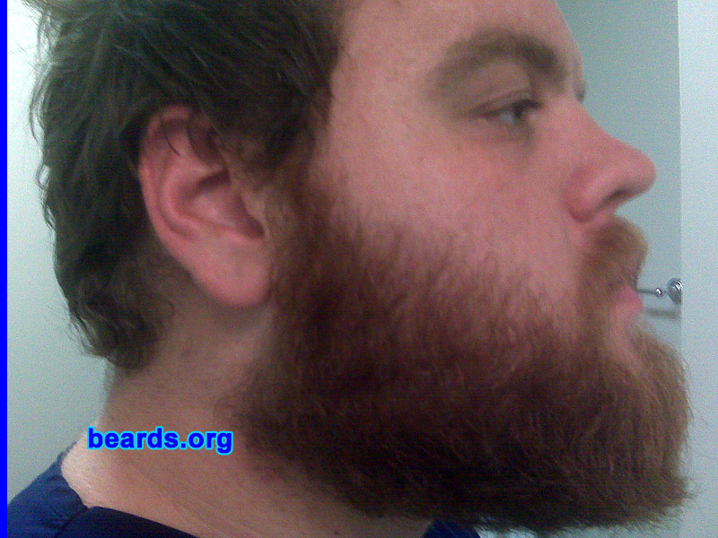 Joshua
Bearded since: 1999.  I am occasional or seasonal beard grower.

Comments:
I kept and tried many different types/styles of facial hair, but always kept them confined to the box of the "socially accepted".  Recently returning to school to finish my degree, I quickly became sick and tired of all the liberal conformity that is preached in most universities across America (including mine). So during finals this May I decided I would no longer let the liberal feminism theology strip me of my individualism or my right as a man. And I haven't cut it since.

How do I feel about my beard?  For a long time I was not comfortable with my beard due to the color difference between my hair and beard. But now I am proud of it and really enjoy its multicolored madness.
Keywords: full_beard