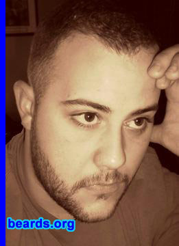 Jordan M.
Bearded since: 1999.  I am a dedicated, permanent beard grower.

Comments:
At fourteen, I realized I could grow a beard. I've had some variation of it ever since.

How do I feel about my beard?  I feel that my beard completes my face -- I feel naked without it!
Keywords: full_beard