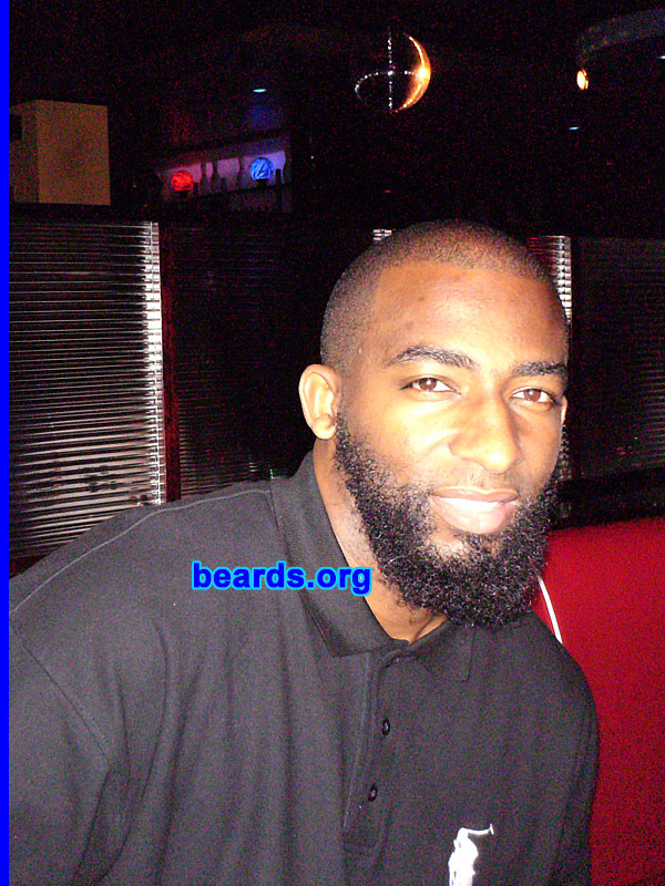 Quinon
Bearded since: 2007.  I am an experimental beard grower.

Comments:
I wore dreadlocks for approximately five years and loved the uniqueness of it. While I was in law school, I cut my locks, but have regretted it every since.  I like the attention that my beard attracts and it is more acceptable in my profession than dreadlocks. 

How do I feel about my beard?  So far, so good!!!! However, I would like it to grow thicker and longer before I choose to part with it.
Keywords: chin_curtain