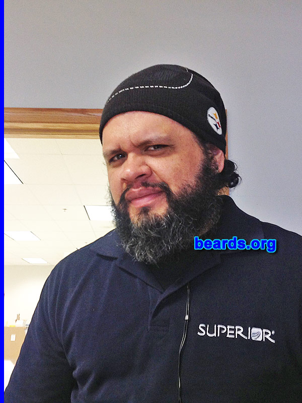 Ruben M.
Bearded since: 2009. I am an occasional or seasonal beard grower.

Comments:
Why did I grow my beard? Don't like being clean shaven. If it's not a beard, it's big thick sideburns or goatee. Always got to have facial hair in some form, but the bearded look is the way to go.

How do I feel about my beard? It needs to be grown.  It has to exist.
Keywords: full_beard
