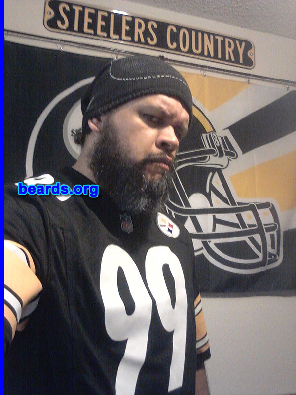 Ruben M.
Bearded since: 2009. I am an occasional or seasonal beard grower.

Comments:
Why did I grow my beard? Don't like being clean shaven. If it's not a beard, it's big thick sideburns or goatee. Always got to have facial hair in some form, but the bearded look is the way to go.

How do I feel about my beard? It needs to be grown.  It has to exist.
Keywords: full_beard
