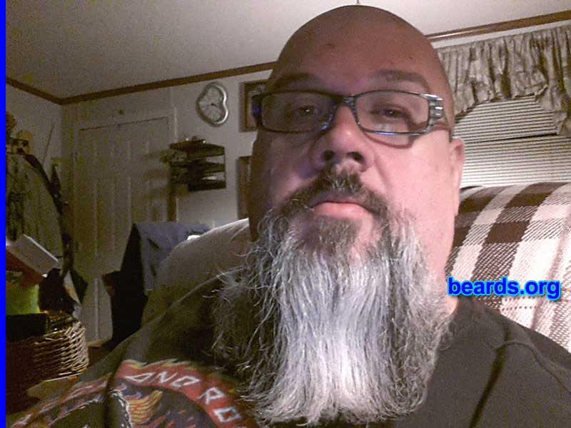 Tiny Smith
Bearded since: 2013. I am a dedicated, permanent beard grower.

Comments:
Why did I grow my beard? I like it and it keeps my neck warm in the winter and cool in the summer.

How do I feel about my beard? Great.
Keywords: goatee_mustache