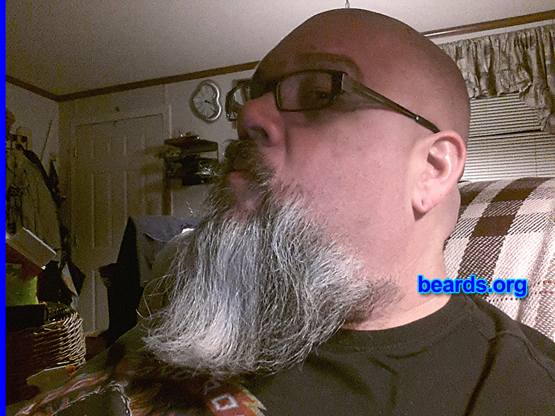 Tiny Smith
Bearded since: 2013. I am a dedicated, permanent beard grower.

Comments:
Why did I grow my beard? I like it and it keeps my neck warm in the winter and cool in the summer.

How do I feel about my beard? Great.
Keywords: goatee_mustache