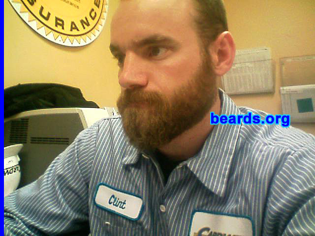 Clint
Bearded since: January 2010.  I am an experimental beard grower.

Comments:
Why did I grow my beard?  I just woke up one day and thought it would be cool to have a beard.  Divine inspiration!  And I am a mountain man at heart.

How do I feel about my beard?  These photos are of days ninety-one and ninety-two.  The longer I go, the more I love my beard and the more protective I get over it!  I love walking into a room of people and being a modern-day man with a full beard like my ancestors had!  I love honoring those bearded in our history.  I don't know if I can ever shave again.
Keywords: full_beard