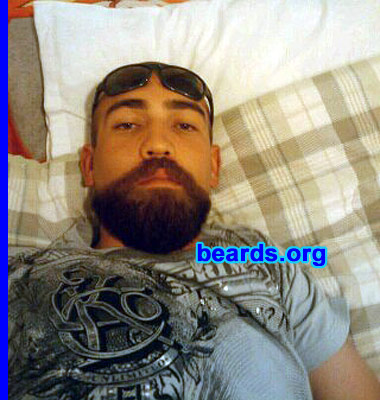 Jake
Bearded since: 2006.  I am a dedicated, permanent beard grower.

Comments:
I started growing a beard because I have always loved facial hair.

How do I feel about my beard? I love it. I do wish my facial hair were straight.
Keywords: goatee_mustache