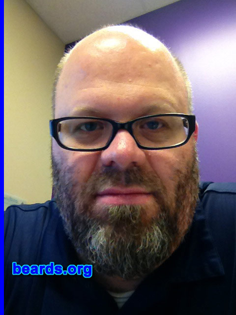 Jabe W.
Bearded since: 2013. I am an occasional or seasonal beard grower.

Comments:
Why did I grow my beard? I grow it frequently, but I usually trim it up or shave it off entirely before it gets very long. This time I decided to give it a while and see what it can really do.

How do I feel about my beard? I like it, but I wish it didn't grow so far up my face and down my neck. Also, as I'm about to be thirty-nine, I feel it has entirely too much gray for such a young fellow.
Keywords: full_beard