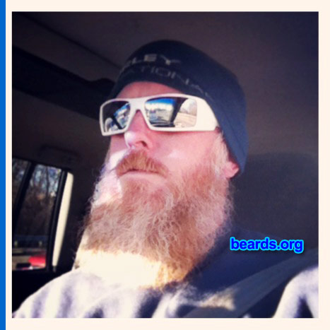Anthony G.
Bearded since: 2012. I am a dedicated, permanent beard grower.

Comments:
Why did I grow my beard? I am growing my beard just for the fun of it and I love it.

How do I feel about my beard? I like the way my beard feels and looks because I have a lot of different shades of red and white in it. I get a lot of compliments.
Keywords: full_beard