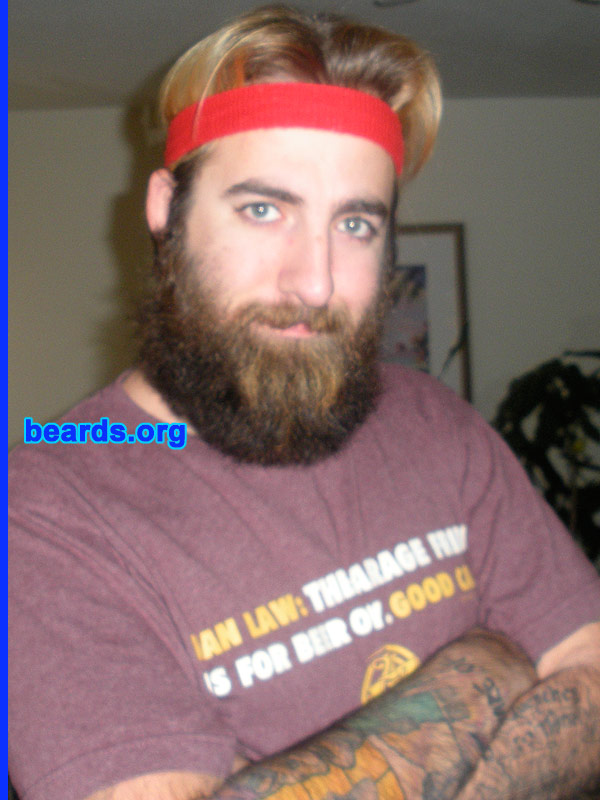 Chris K.
Bearded since: 2008.  I am a dedicated, permanent beard grower.

Comments:
It started as a rebellious move, recently discharged from the Navy. Now I realize I don't look normal without it. My friends often tell me I look weird without it in older, non-bearded photos.

How do I feel about my beard?  I love it. It brings a certain wisdom-infused charm.
Keywords: full_beard