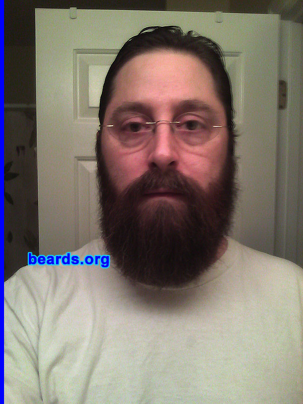 John
Bearded since: 2001. I am a dedicated, permanent beard grower.

Comments:
I grew my beard because it hides some chin scars and I hate to shave. I REALLY like not shaving. I find it liberating.

How do I feel about my beard? It's a mechanism to weed out the @#%!@ in life. Anyone that would judge by appearance has no place in my life. I see it as a serious character flaw that borders racism / discrimination. They show themselves to me and I'll let them know this viewpoint if they ask. I guess it's my middle-aged rebellion.
Keywords: full_beard