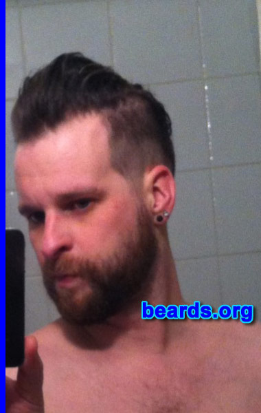 Michael K.
Bearded since: 2012. I am an experimental beard grower.

Comments:
I never tried to grow a beard before and kept growing it after getting compliments.

How do I feel about my beard? It took me getting used to it.
Keywords: full_beard