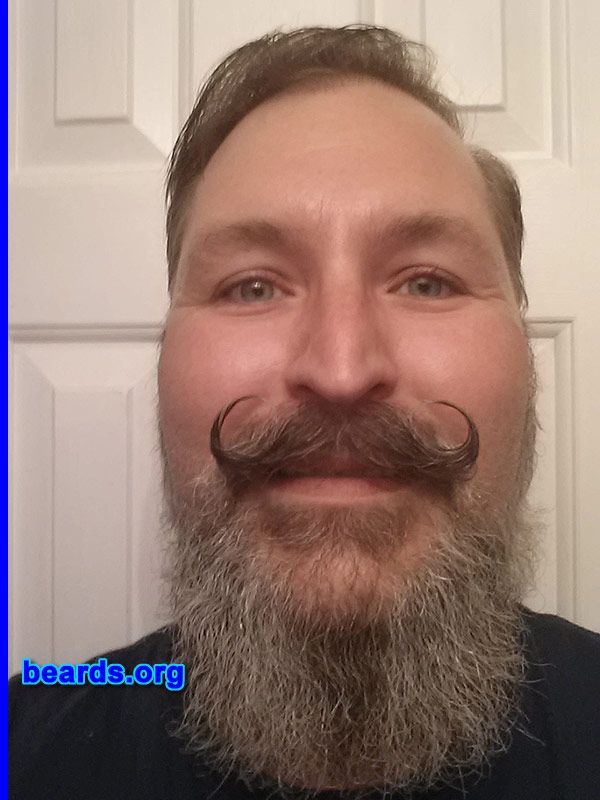 Michael S.
Bearded since: 2012. I am a dedicated, permanent beard grower.

Comments:
Why did I grow my beard? I would like to be Santa once my beard turns white.

How do I feel about my beard? Wish it would grow faster! The ladies love the mustache!
Keywords: full_beard