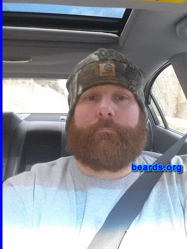 Mike G.
Bearded since: 2013. I am an occasional or seasonal beard grower.

Comments:
Why did I grow my beard? Grew my beard because I heard about No Shave November and just loved the way it looked.

How do I feel about my beard? I love the way people look at me and compliment me on the way I favor Grizzly Adams. Not sure that I do, but love the way it fits my face.
Keywords: full_beard