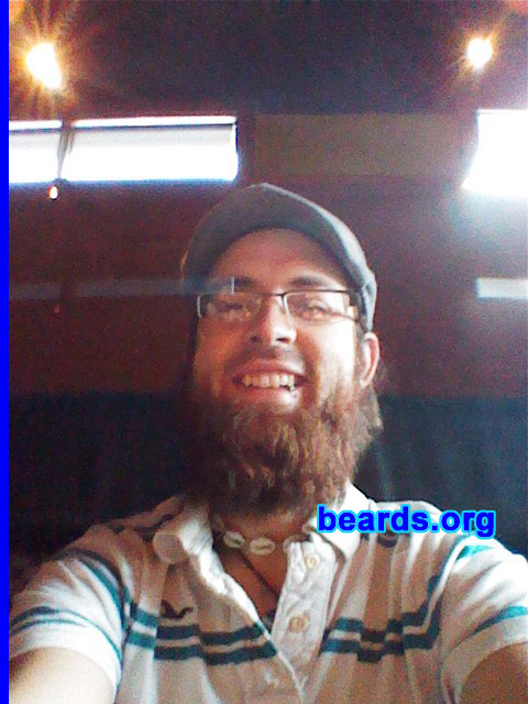Daniel D.
Bearded since: 2011. I am an experimental beard grower.

Comments:
I grew my beard so I can go to a beard competition.

How do I feel about my beard? Tubular, man.
Keywords: chin_curtain