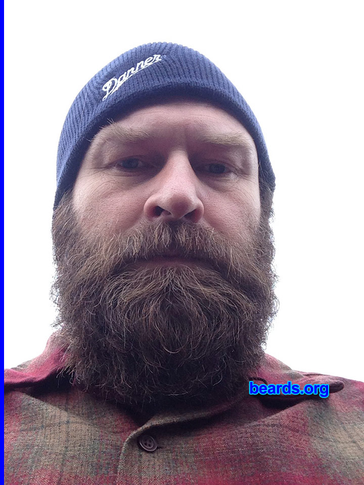 Dave M.
Bearded since: 2009. I am a dedicated, permanent beard grower.

Comments:
Why did I grow my beard? Because my hair is thick and I figured I could grow a good beard.

How do I feel about my beard? Very happy with it. Sometimes I struggle with how to trim it, yet leaving it big and full.
Keywords: full_beard