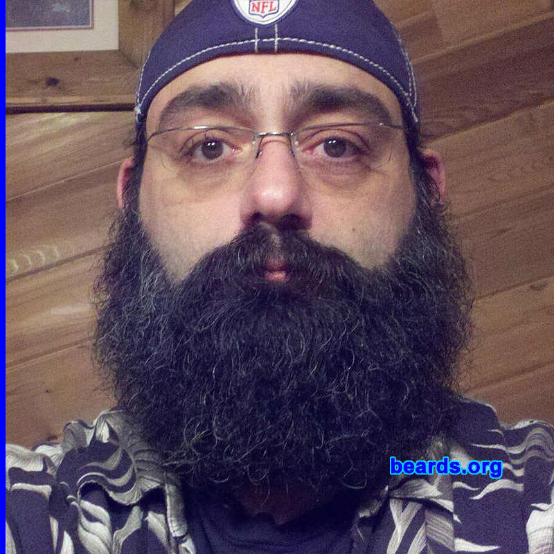 George
Bearded since: 2011. I am an experimental beard grower.

Comments:
I grew my beard because the wife challenged me.

How do I feel about my beard? It has become more popular than me. I try not to be jealous.
Keywords: full_beard