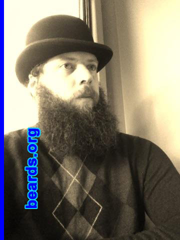 Michael H.
Bearded since: 2011. I am a dedicated, permanent beard grower.

Comments:
I began growing my beard a few days before Halloween last year and planned to grow it until Christmas as a joke, then shave it off. Once I began growing my full beard, the positive reactions from friends, family, and complete strangers were so intense that by the time Christmas rolled around I couldn't bring myself to shave. Now, it is very much a part of me. I never plan to shave it completely off.

How do I feel about my beard? I love my beard. My only regret is not growing it sooner!
Keywords: full_beard