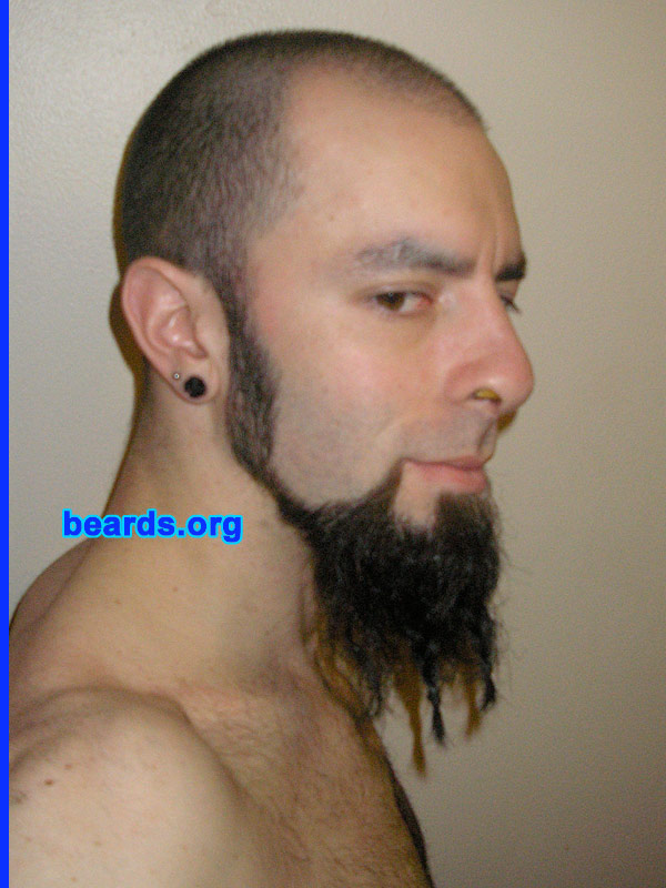 Zak
Bearded since: 2007.  I am an experimental beard grower.

Comments:
I've always had hair on my face.  I'm getting older and I recently thought I'd try and get away with something like this.

How do I feel about my beard?  I'm "experimenting" with this.  I keep getting the urge to chop it... hehe

Keywords: chin_curtain
