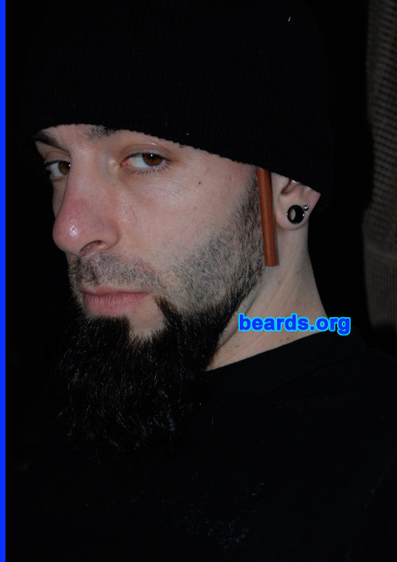 Zak
Bearded since: 1998.  I am a dedicated, permanent beard grower.

Comments:
I grew my beard because I want to see how long I can get it, and get away with a decent-looking unique beard.

How do I feel about my beard? I've tried to keep any kind of facial hair on my face, somewhere, since I've been able to grow it. I don't have much on the top of my head, so I feel lucky to have such thick, rich hair on my face.
Keywords: goatee_only