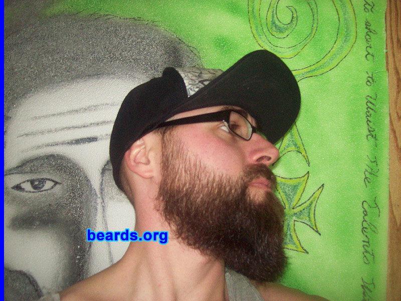 Aaron
Bearded since: 2009. I am a dedicated, permanent beard grower.

Comments:
I grew my beard to be myself (artist) and stay warm in the winter.

How do I feel about my beard? Good.  This is my second full beard. I shaved my first one off to get a new job. My new employer is okay with beards.  So thankfully I get to grow a new one. I would like to grow this one much longer than my first.
Keywords: full_beard