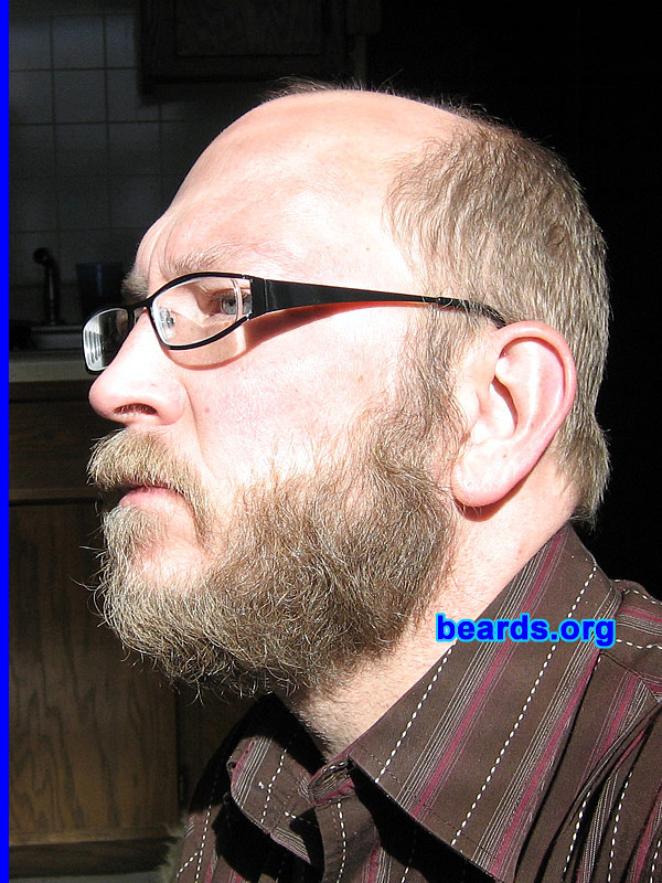 Steven
Bearded since: 1989.  I am an occasional or seasonal beard grower.

Comments:
I grew my beard because I love beards and I enjoy wearing a beard myself. I notice that I get more attention when socializing, especially when I grow it thicker. It also keeps my face warm while out walking with my dogs in the cold Wisconsin winter months.

How do I feel about my beard? I am generally pleased that I can grow a beard, however we're always our own worst critics. I wish that it grew darker and thicker on the front of my chin, but I must be pleased at what I was given. I plan to keep this beard, probably permanently, perhaps just shorter in the hot humid summer months.
Keywords: full_beard