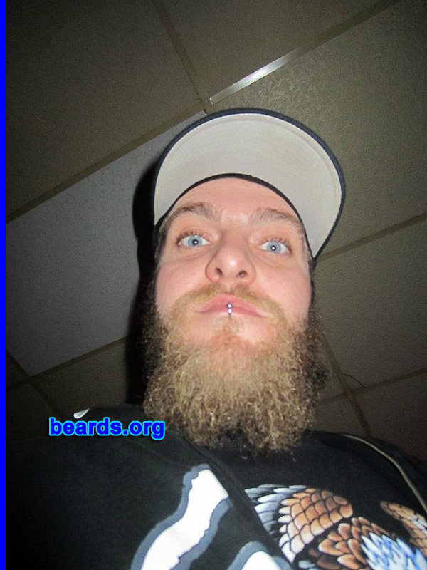 Sam K.
Bearded since: 2006. I am a dedicated, permanent beard grower.

Comments:
Why did I grow my beard? It just kept growing back.  So I just quit shaving it.

How do I feel about my beard? I would like it to be more thick and soft but I'm otherwise content.
Keywords: full_beard
