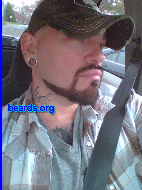 Anthony
Bearded since: 2006. I am an occasional or seasonal beard grower.

Comments:
Why did I grow my beard? I started growing a beard just as a phase of experimenting with my looks...like growing into my "adult" look. I still play around with different styles and looks that reflect my moods, etc.

How do I feel about my beard? I would feel naked without my beard. I have shaved it off twice and regretted it both times. My beard is an extension of my personality. I am bald (by choice) but am dedicated to my facial hair.
Keywords: goatee_mustache