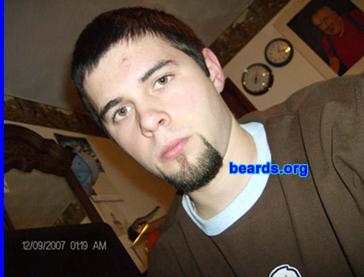 Ben H.
Bearded since: 2004.  I am a dedicated, permanent beard grower.

Comments:
I grew my beard because it makes me look older and all the men in my family have beards.

How do I feel about my beard? I wish it grew better on my cheeks, but I'm generally satisfied with it.
Keywords: goatee_only
