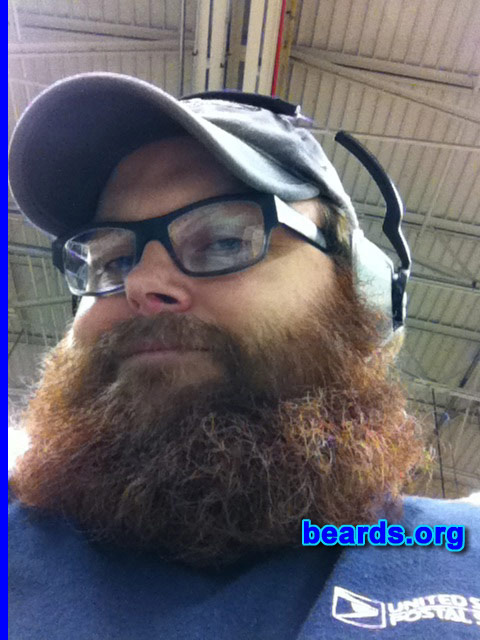 David E.
Bearded since: 2012. I am a dedicated, permanent beard grower.

Comments:
Why did I grow my beard? It was a bet to grow as big as it would from Sept 2012 to March 2013 and I have just kept it. Have had many variations since the 1990s.  This is the biggest...so far.

How do I feel about my beard? Love it.
Keywords: full_beard