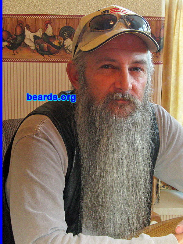 Mark
Bearded since: 2004.  I am a dedicated, permanent beard grower.

Comments:
I have been growing my beard since I got out of the service. I have only shaved it once because of a job I was doing.

How do I feel about my beard? I like it very much. It helps people remember who I am and it is a great conversation starter.
Keywords: full_beard